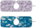 Ink Blue Butterfly Light Purple Butterfly Sink Mat by Tatenale