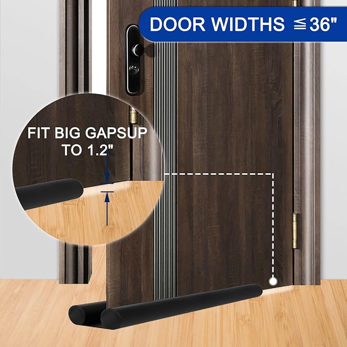 36" Adjustable Under Door Draft Stopper Blocks Air, Dust & Noise | 36-inch - Image 7