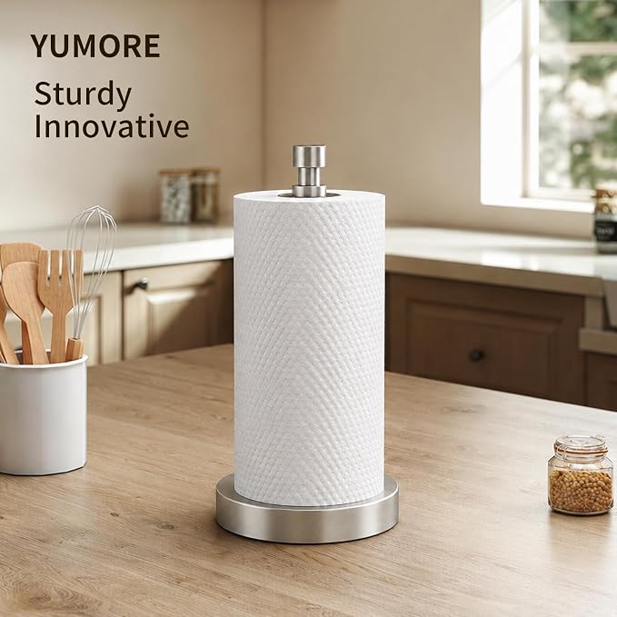YUMORE 3.9lbs Heavy Duty Paper Towel Holder Countertop Weighted Base - Image 2