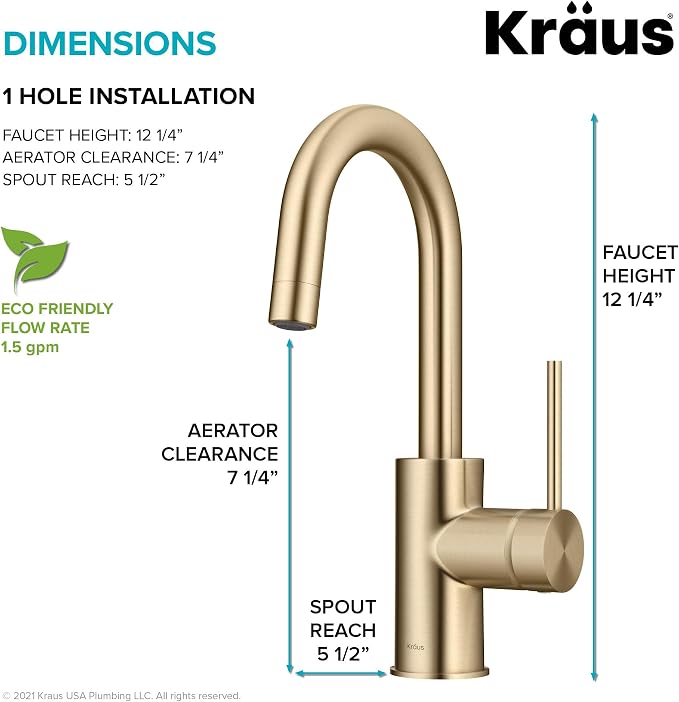 KRAUS Oletto Single Handle Kitchen Bar Faucet - Image 4