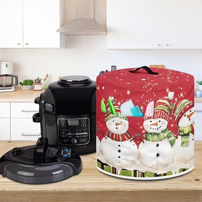 Snowman Kitchen Aid Rice Cooker Protective Cover Sun Air Fryer Cover Lightweight Kitchen Assistant Rice Cooker Dust Cover with Top Handle Decorations Kitchen Utensils M