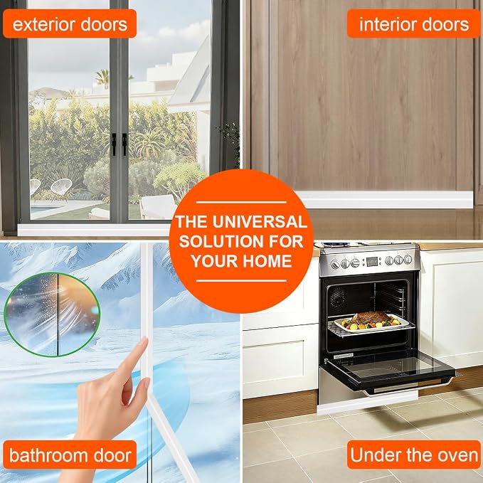 5Pack Door Draft Stopper, Blocks Cold Air, Dust & Light - Image 8