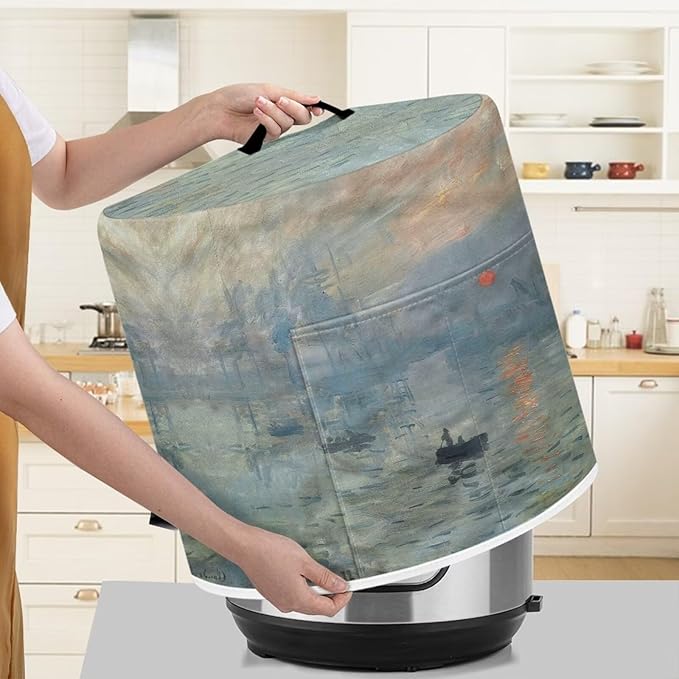 Starry Night 3D Print Rice Cooker Cover Dust Covers Stain Resistant Pressure Cooker Carrier Bag with Handle and Pocket Universal Fit Kitchen Appliance Storage Bag