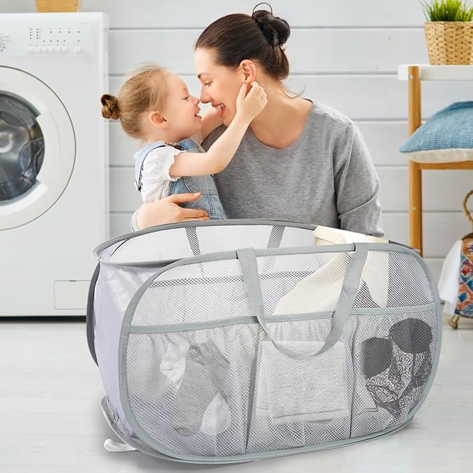 Collapsible Laundry Baskets, Upgrade Pop Up Laundry Hamper - Image 2