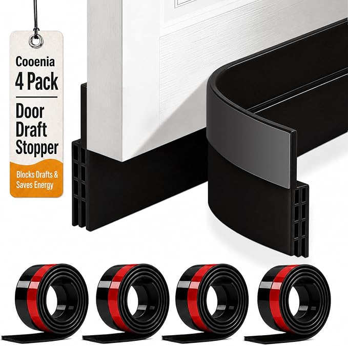 4 Pack Door Draft Stopper, Door Sweep by DoorDraftStopper
