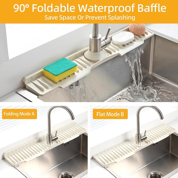 24" Silicone Sink Mat for Kitchen, Sink Splash Guard Behind the Faucet - Image 5