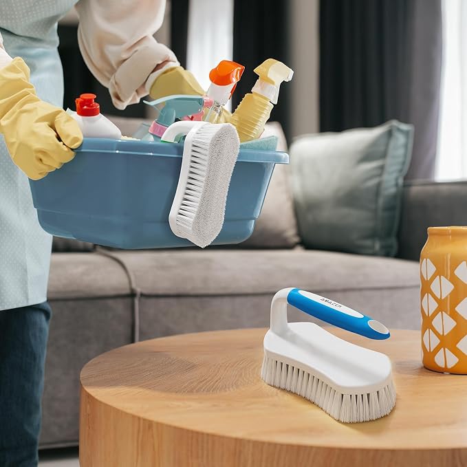 Scrub Brush for Cleaning Comfort Grip Shower Scrubber Flexible Stiff Bristles - Image 6