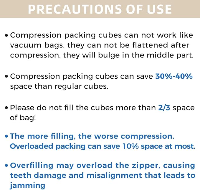 BAGAIL 4 Set/6 Set/8 Set Compression Packing Cubes Travel Accessories - Image 8