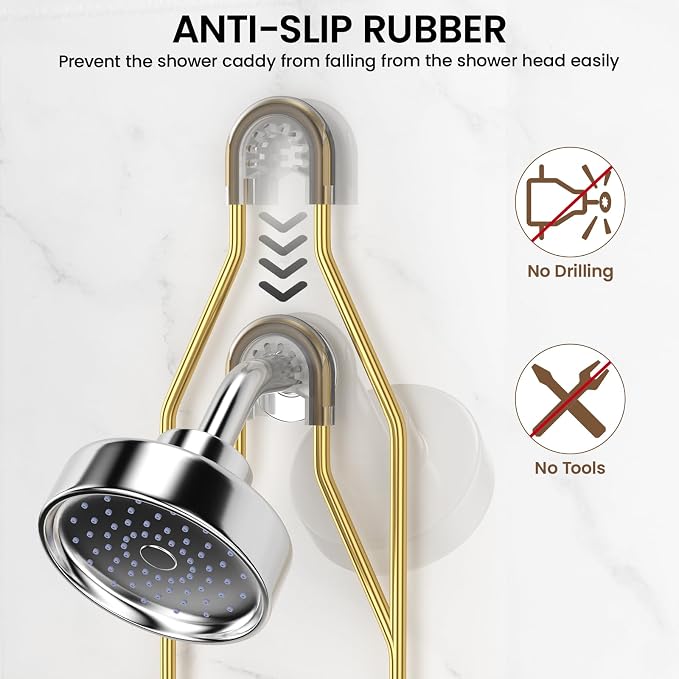 REINHARDT Adjustable Shower Caddy Hanging Rustproof Shower Organizer - Image 4