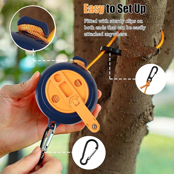 32Ft Portable Travel Clothesline Caudblor Adjustable Camping Clothes Laundry - Image 4