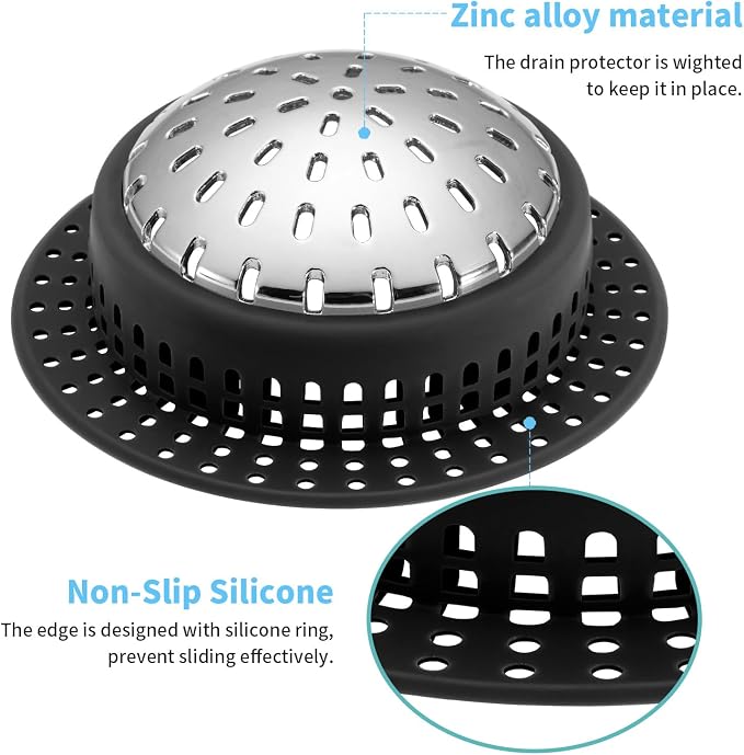 Aluvor Bathtub Drain Hair Catcher Shower Drain Cover Sink Drain Protector | - Image 5