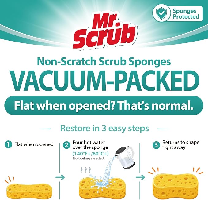 Mr. Scrub All-Purpose Sponges, Non Scratch, - Image 7