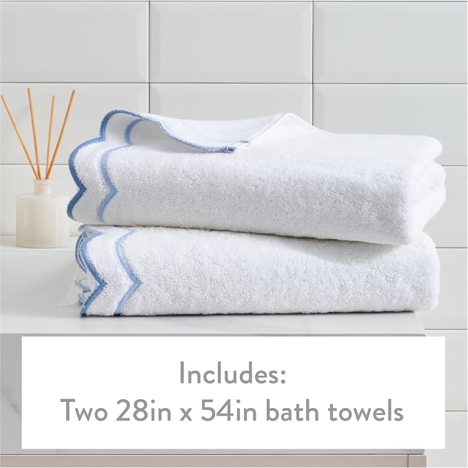 Peri Home 2 Piece Cotton Bath Towel Set, Embroidered - Image 4