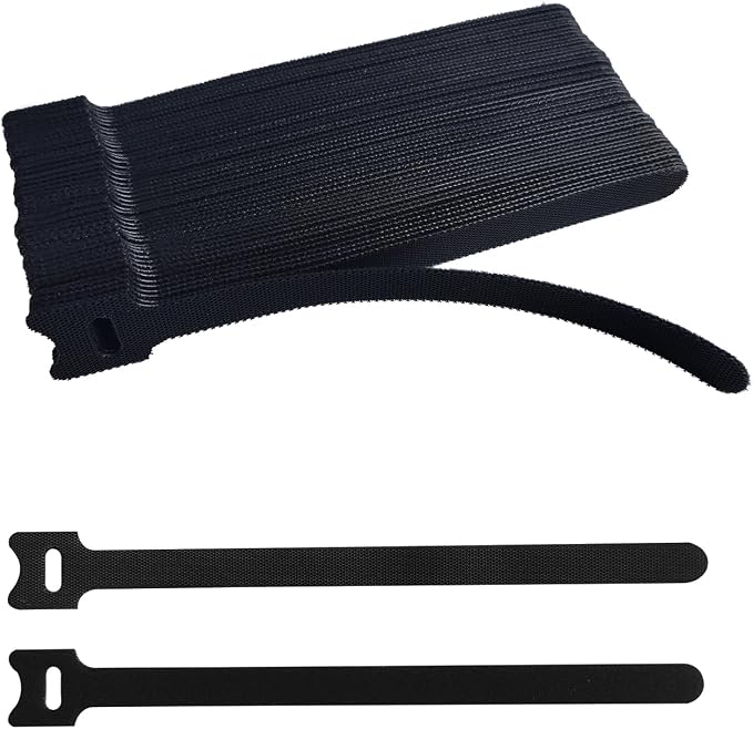 8 Inches 60 PCS Black Reusable Cable Ties, Cable Organizer, Cord Wrap and Hook by Unknown
