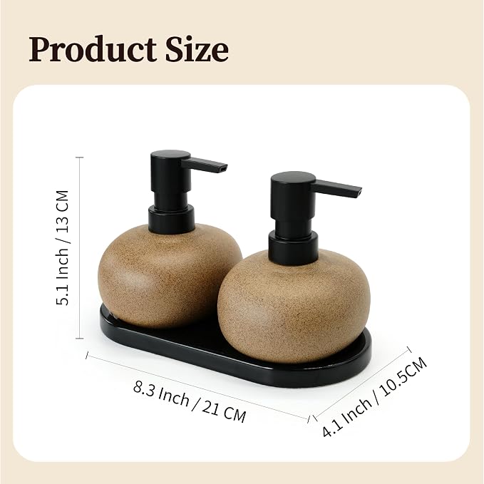 10oz Ceramic Hand Soap Dispenser, Elegant Liquid Soap Dispenser - Image 7
