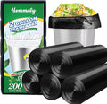 Hommaly 2 Gallon 200 pcs Small Black Trash Bags, Strong 1.8 Gallon Garbage Bags by HOMMALY
