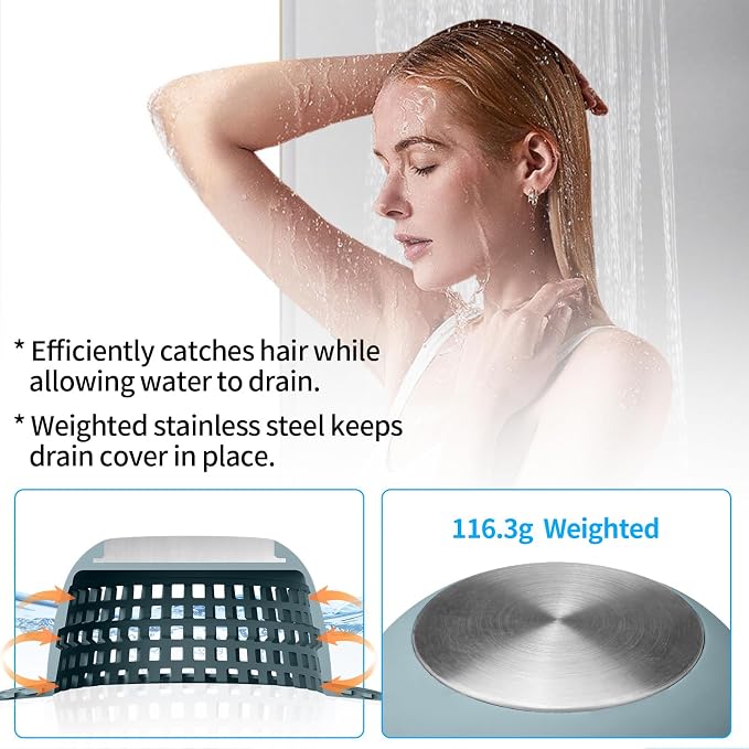 Aluvor Shower Drain Hair Catcher Bathtub Drain Cover Sink Drain Protector | - Image 5