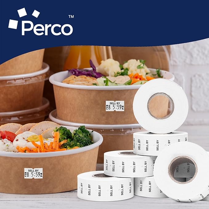 Perco Sell by 1 Line Labels - 10 Sleeves, 80,000 "Sell by Labels for Perco Lite, X, Plus and Pro 1 Line Date Guns
