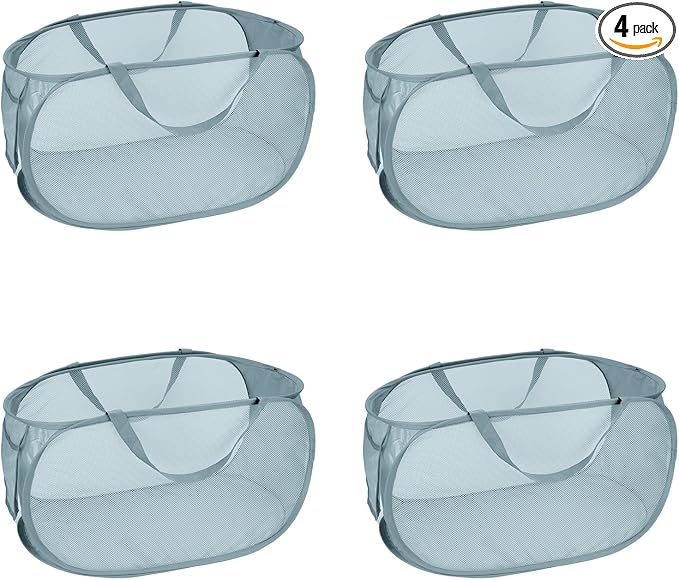 4 Pcs Mesh Popup Laundry Hamper, Opening Laundry Basket, Popup Laundry Basket by LATERONON