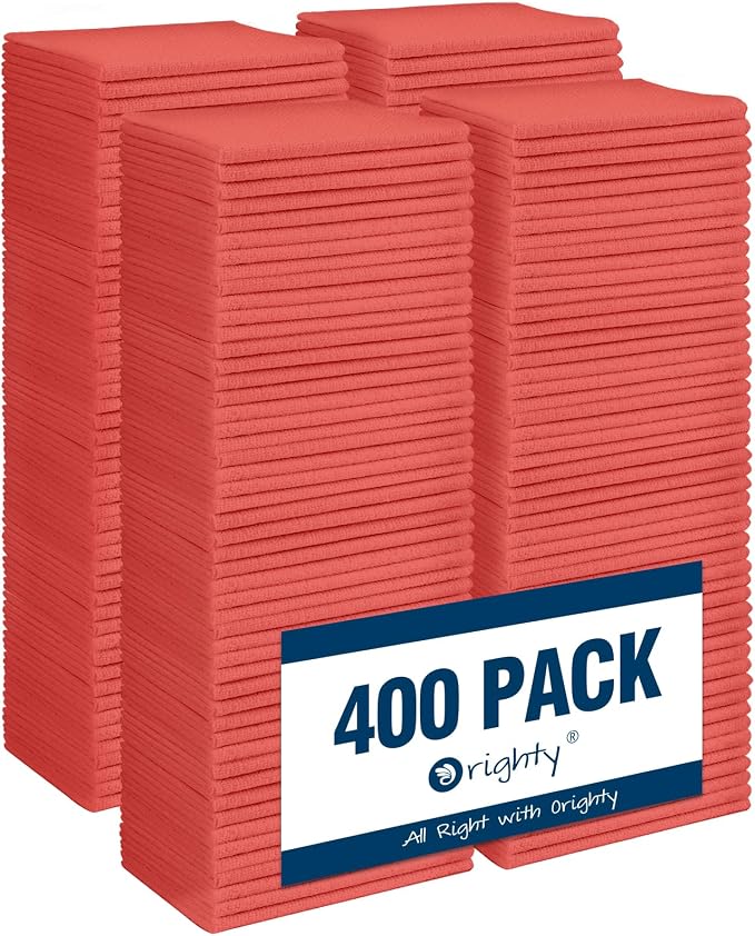 Orighty Microfiber Cleaning Cloth, 400 Pack Highly Absorbent Cleaning Rags by AllRightinOrighty