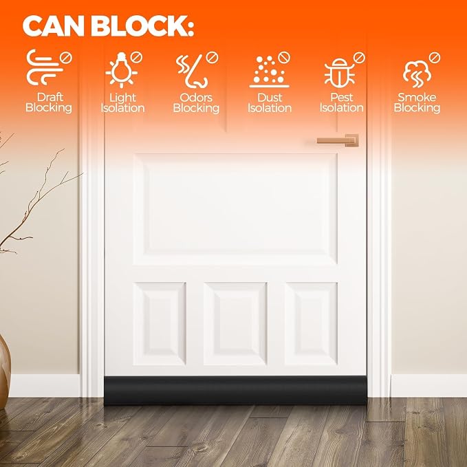 Holikme Door Draft Stopper Weather Stripping Adjustable Door Sweeps, Windproof - Image 2