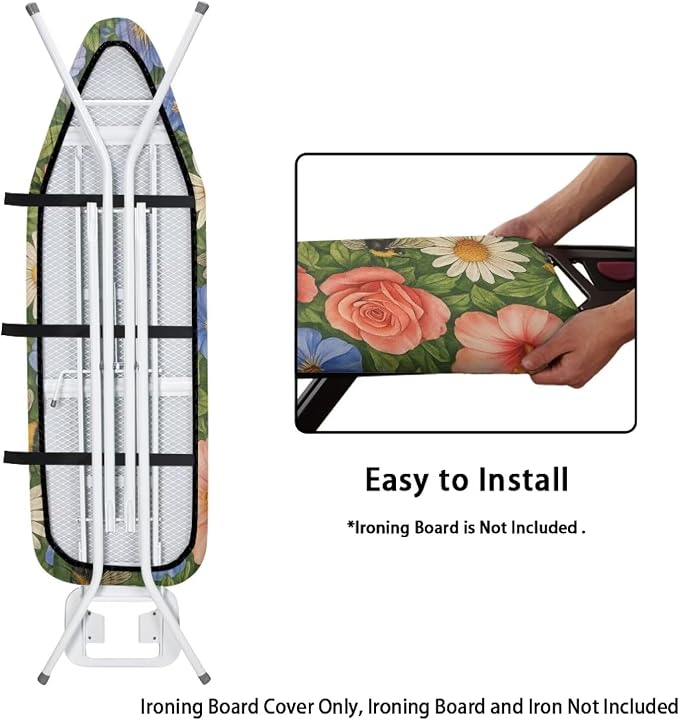 Rose Ironing Board Cover Non Stick Scorch Ironing Board Cover and Pad Standard - Image 4