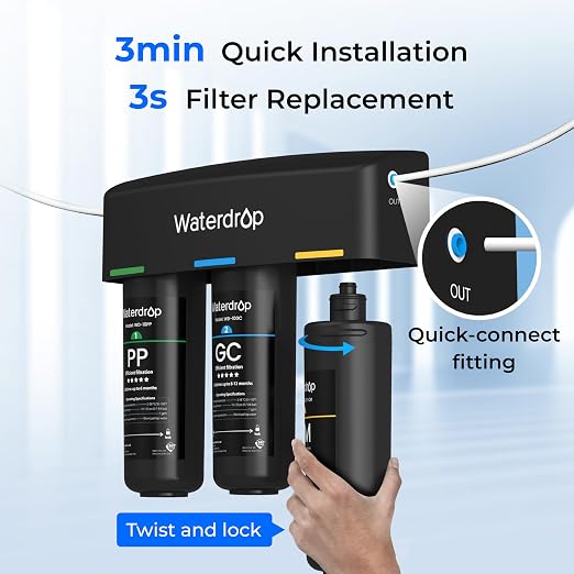 Waterdrop TSB-10-CM Under Sink Water Filter System, FL and Washington, Under - Image 9