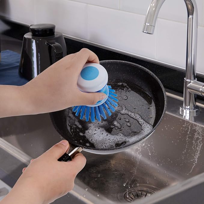 Dish Brush with Soap Dispenser, Stiff Bristles Dish Scrubber - Image 6