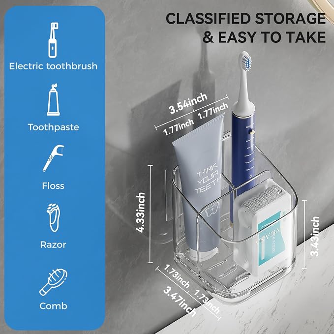 3 Slots Detachable Toothbrush Holders Wall Mounted - Image 5