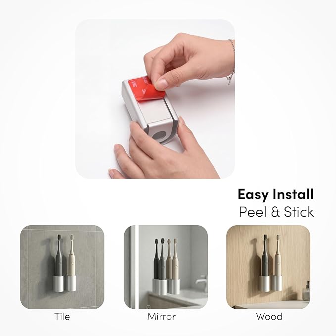Aluminum Electric Toothbrush Holder – Wall Mount - Image 4
