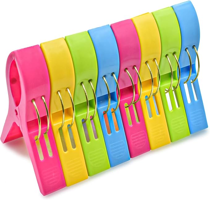 JABINCO Beach Towel Clips 8 Pack Large Chair Clips - Image 8