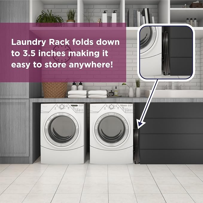 Black+Decker 3 Tier Expandable Collapsing Foldable Laundry Rack - Image 6