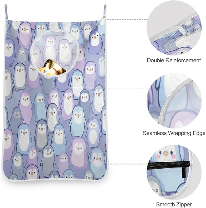 2PCS Hanging Laundry Hamper Bag Over the Door Laundry Hamper Wall Hamper Large - Image 6
