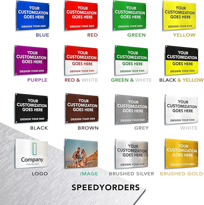 SPEEDYORDERS Custom Outdoor Metal Signs, Personalized Aluminum Signs, Customized Safety Signs, Metal Business Signs, Waterproof Outdoor Business Signs, White Aluminum (Black & Yellow, 42x28 In)