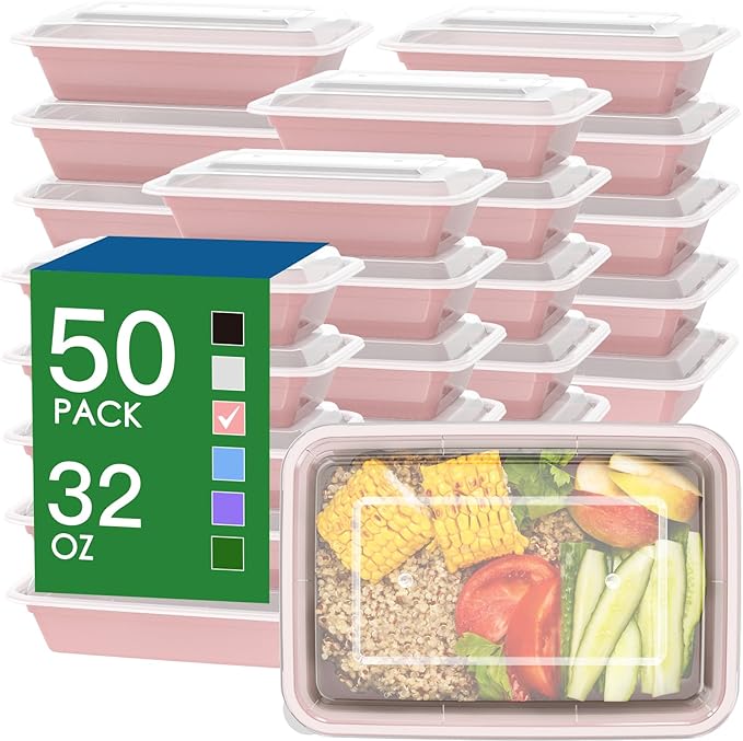 50 Pack 32 oz Meal Prep Containers by Dealusy