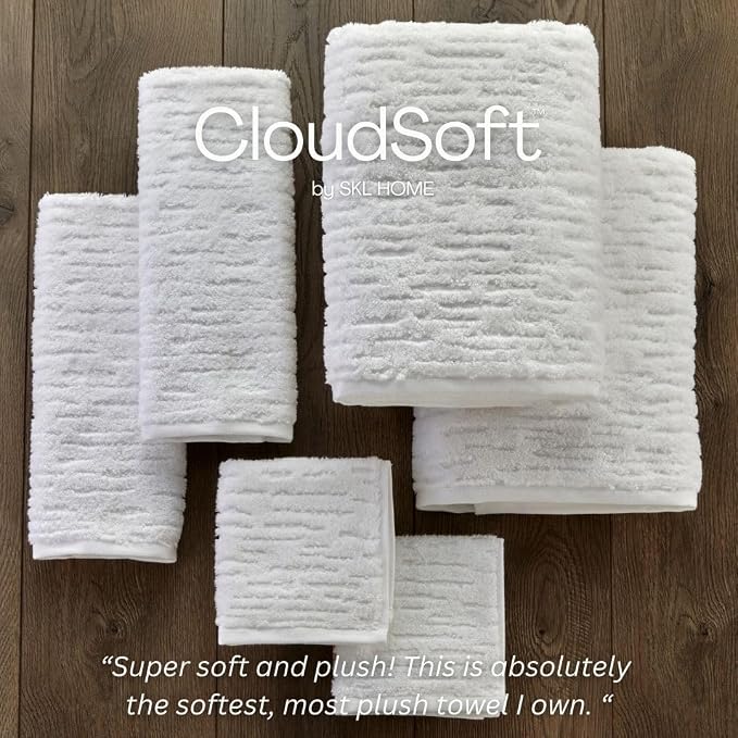 SKL Home CloudSoft Hand Towel Set, 100% Cotton Luxury, bar or any sink space. - Image 5