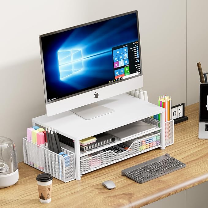 Desk Organizer and Accessories, 2-Tier Computer Monitor Stand Riser - Image 5