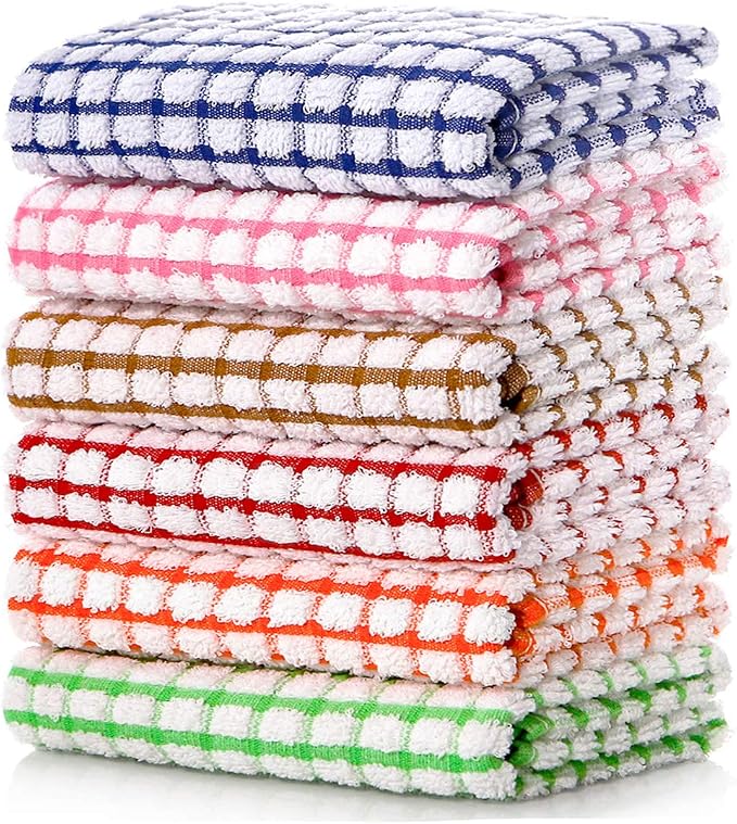 LAZI Kitchen Dish Towels, 16 Inch x 25 Inch Bulk Cotton Kitchen Towels by LAZI