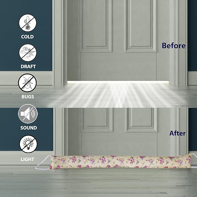 2 Pack 60 Inch 4 Inch Wide Under Door Blocker Door Draft Stopper - Image 3
