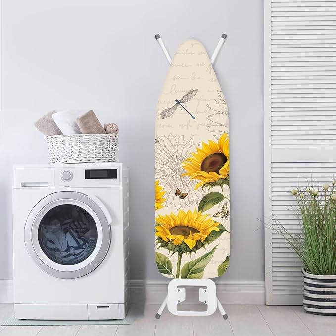 Sunflower Ironing Board Cover and Pad, Dragonfly Iron Board Cover Non-Slip - Image 4