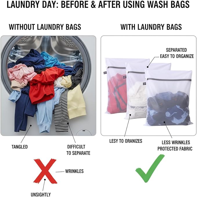 Kimmama Lingerie Bags for Washing Delicates, Mesh Laundry Bag for Delicates - Image 5