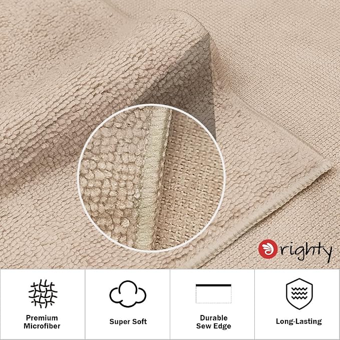 Orighty 6-Pack Brown Hand Towels, 16x28 inch Microfiber Gym Towels | Quick - Image 4