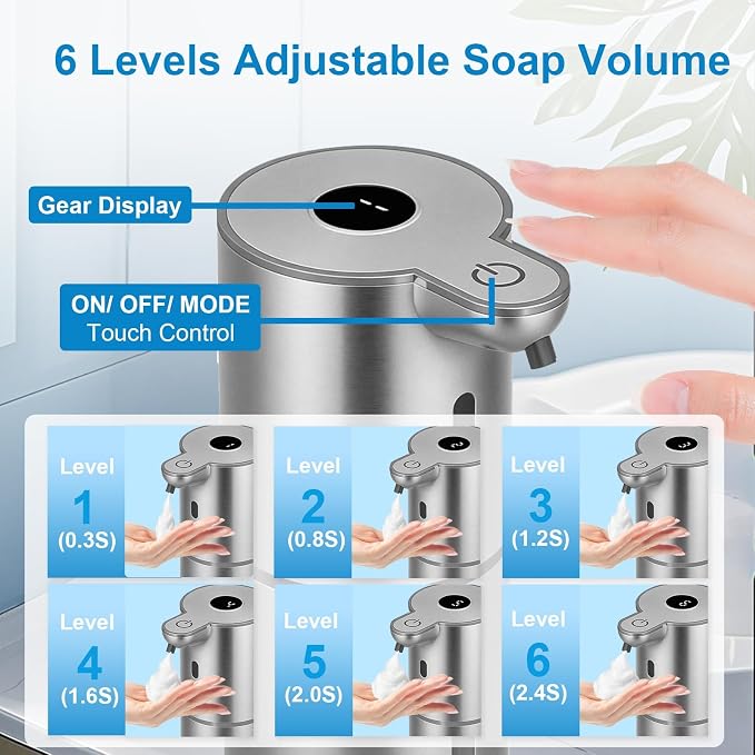 OHIFAST Automatic Foaming Soap Dispenser Touchless, USB Rechargeable Smart Hand - Image 3