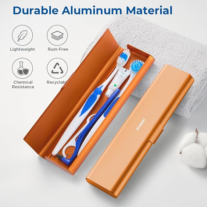 Wider Aluminum Toothbrush Travel Case, Portable Travel Toothbrush Holder - Image 2