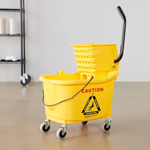 Amazon Basics Commercial Side Press Wringer Floor Cleaning Mop Bucket on Wheels - Image 8