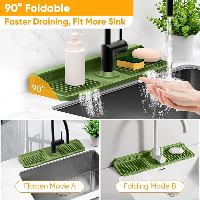 17.7'' Faucet Mat for Kitchen Sink Splash Guard Folding Kitchen Sink Faucet Mat - Image 6