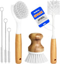 Holikme 6 Pack Dish Brush with Bottle Brush Scrub Brush Straw, Palm Scrub Brush by Holikme