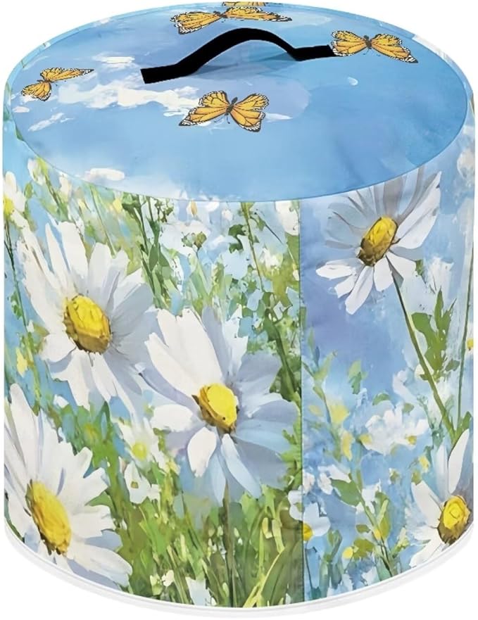 Daisy Butterfly Dust Cover Instant Pot and Extra Accessories Dust Proof Easy to Clean Pressure Cooker Cover Electric Appliance Cover Air Fryer Accessories with Storage Pocket Size M