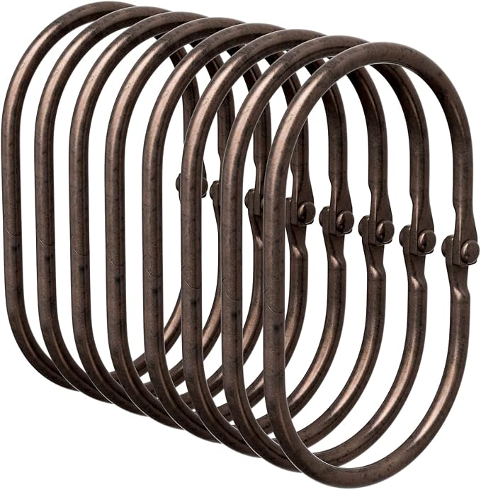 Bathway Shower Curtain Rings, Shower Curtain Hooks Bronze Curtain Rings 12 Pcs by Bathway