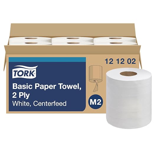 Tork Centerfeed Paper Towel White M2, High Absorbency, 6 x 610 Sheets by Tork